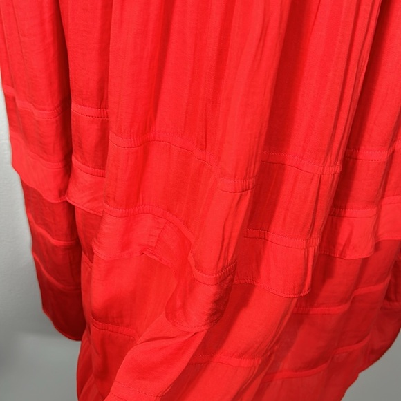 Dolan Red V neck tassel layered skirt pocketed maxi dress size XS- would fit S - Picture 13 of 17